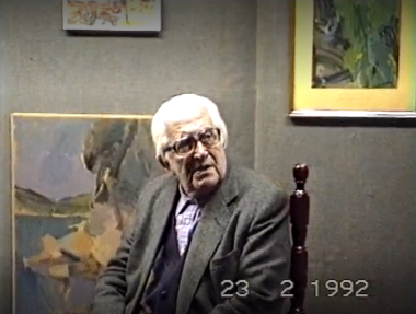 Kostas Loustas is painting Nikos Gabriel Pentzikis