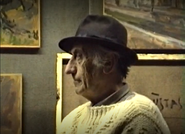 Kostas Loustas is painting Karolos Tsizek