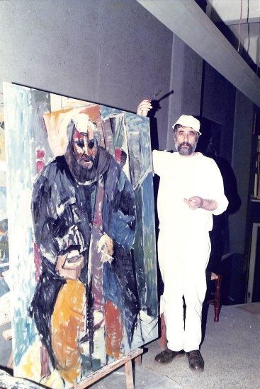 Painting the photographer Yiannis Kyriakidis