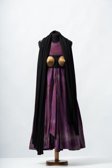 Γυναικείο φόρεμα μακρύ βαμβακερό ύφασμα με φαρδιά φούστα