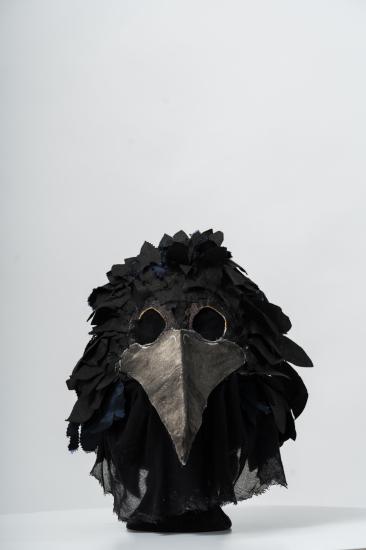 Κάλυμμα κεφαλής και μάσκα μαύρου πουλιού