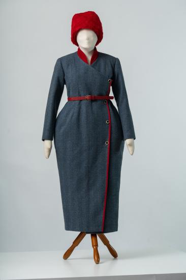 Γυναικείο φόρεμα μάλλινο μακρύ, σταυρωτό