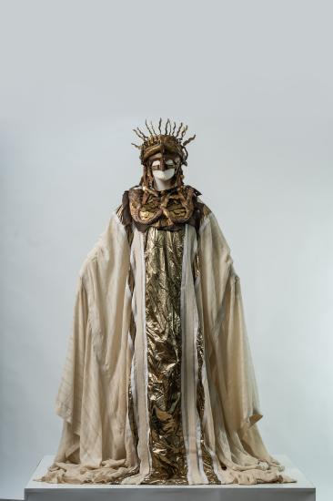 Γυναικείο φόρεμα από βαμβακερό λεπτό υφαντό, σατέν και φακαρόλα