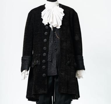 Παλτό σακάκι ανδρικό από βελούδο κοτλέ και μπροκάρ με κουφόπιετες