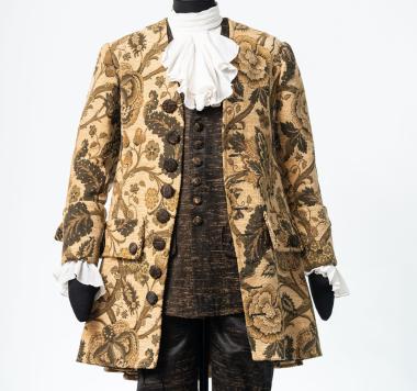 Παλτό σακάκι ανδρικό από κρετόν φλοράλ με κουφόπιετες