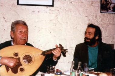 Lesbos Island (Mytilene) 1997: The musician Nikos Paralis or Lavidas and Solonas Lekkas