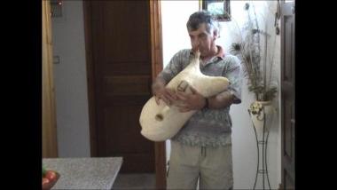 Samos Island (Vathy), 2006: Manolis Levisianos playing the tsabouna