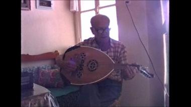 Chios Island (Thymiana), 1997: Dimosthenis Daskalakis playing the oud and singing a New Year's Carol improvisation