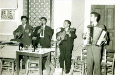 Chios Island (Kardamyla), 1963: Musicians in a religious feast