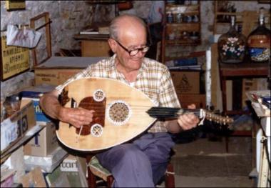 Chios Island (Thymiana), 1997: The musician and painter Dimosthenis Daskalakis
