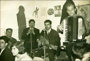 Samos Island, 1960s or 1970s: Musicians in a religious feast