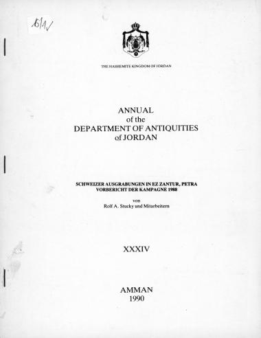 ANNUAL OF THE DEPARTMENT OF ANTIQUITIES OF JORDAN XXXIV