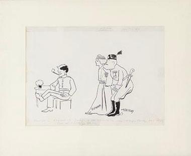 Μουσολίνι πήγαινε στο τραπέζι του και ,,,, Γελοιογραφία 10-2-1941..