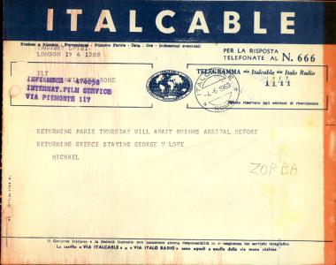 Προσωπικό τηλεγράφημα στην Nohra Infilmser Rome