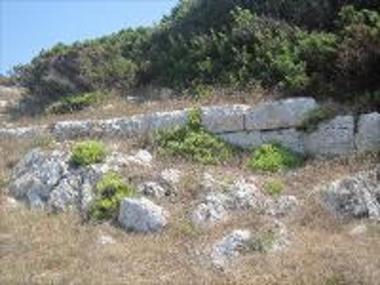 Remains of the fortifications of classical Pylos