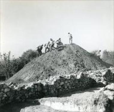 Pile of earth from the excavation.