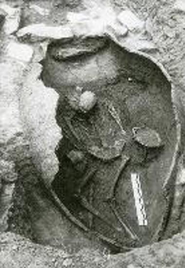 Burial in pithos at the archaeological site of Nichoria