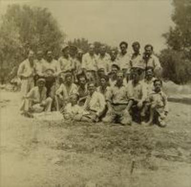 Η ανασκαφική ομάδα του 1952 στο ανάκτορο του Νέστορα