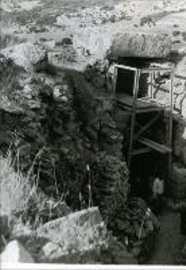Supporting scaffolding at the tholos tomb 1 of Peristeria