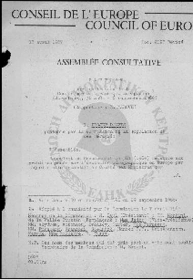 Conseil de l' Europe-Council of Europe-Conference Demographique Europeene-Recommandations (30/08-06/09/1966)