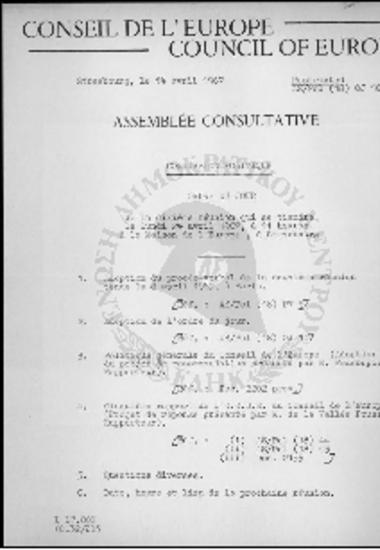 Conseil de l' Europe-Council of Europe-Commission Politique (1967)