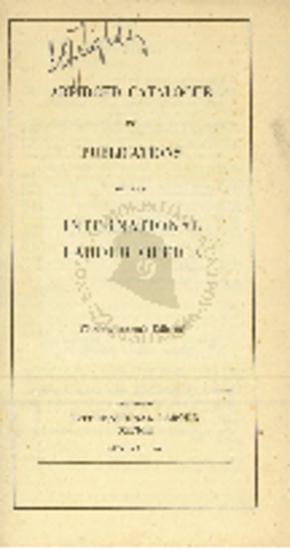 Abridged Catalogue of Publications of the International Labour Office