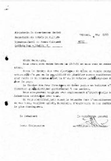 Επιστολή προς Ministerio da Comunicacao Social: Περί Συνεργασίας