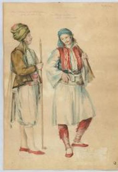 Τούρκος τοπτσής (κανονιοβολητής) και τουρκαλβανός φρουρός