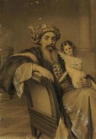 Προσωπογραφία του Ιωάννη Γεωργίου Καρατζά με την εγγονή του Ελένη Αργυροπούλου
