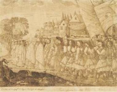 Η κηδεία του Μάρκου Μπότσαρη στο Μεσολόγγι, το 1823