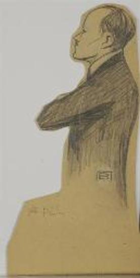 Σκίτσο από τη Δίκη των Έξι, Κ. Ρέντης