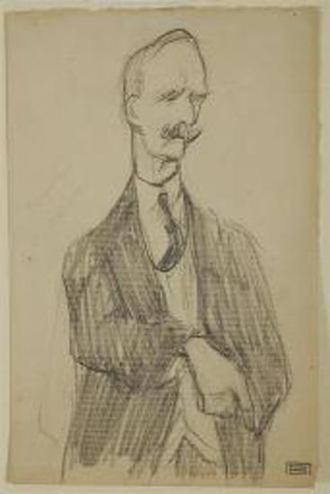 Σκίτσο από τη Δίκη των Έξι, Ζουρίδης, δημόσιος κατήγορος