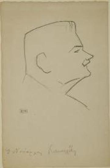 Σκίτσο από τη Δίκη των Έξι, Ναύαρχος Κακουλίδης