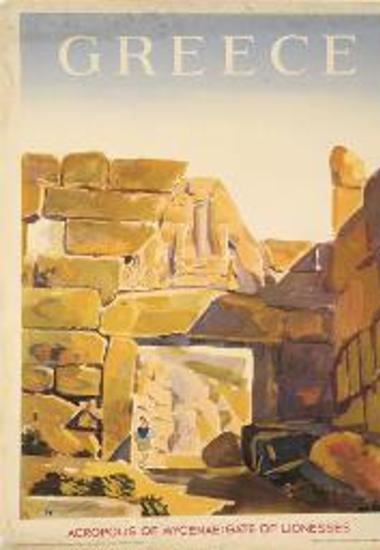 Τουριστική διαφημιστική αφίσα για τις Μυκήνες