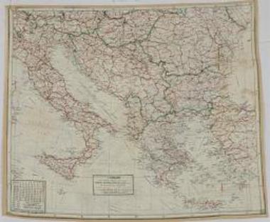 Χάρτης της Βαλκανιικής και της Ιταλίας