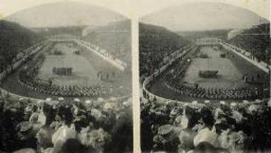 Ολυμπιακοί Αγώνες 1906. Παρέλαση μαθητών στο Παναθηναϊκό Στάδιο