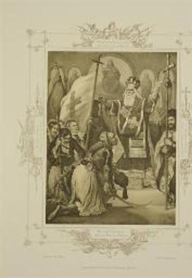 Ο Μητροπολίτης Παλαιών Πατρών Γερμανός υψώνει τη σημαία της Ελευθερίας στα Καλάβρυτα