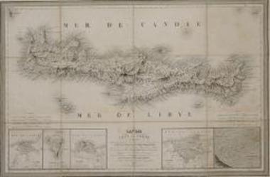 CANDIE, CRITI OU CRETE AU 400000e./ LA CANEE. /FORT DE LA SUDE./ RETIMO./CANDIE. / PLAN DU LABYRINTHE SOUTERRAIN pres Gortyne.