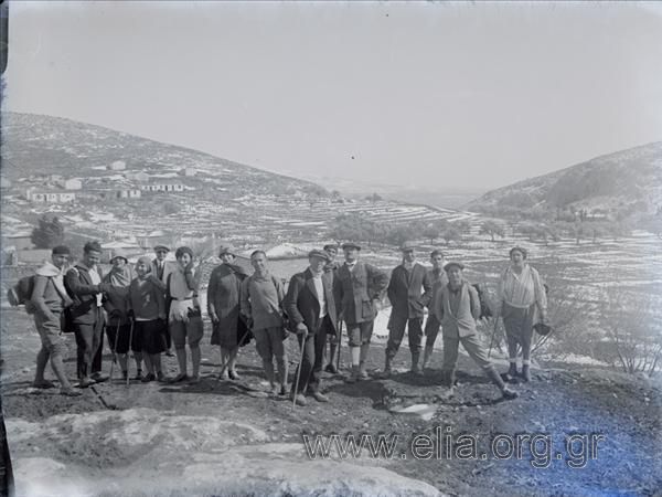 Members of the excursionists association on an excursion .