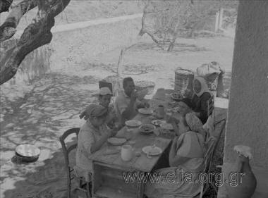 After the harvest of peanuts, in the country home of Georgios Vafiadakis.