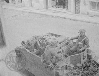 British armoured vehicles in Skoufa Street