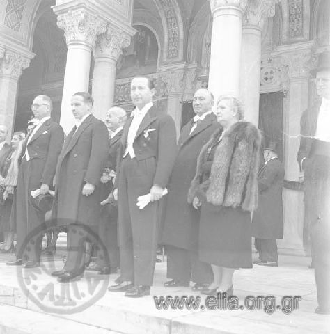 New Year's Day, politicians (Lampros Eftaxias) and officials at the Cathedral.