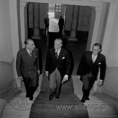 Members of the K. Karamanlis government (?) on the day of the new government's swearing-in ceremony