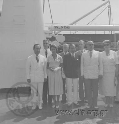 Visit of the royal couple of Paul  and Freideriki on the oiler 