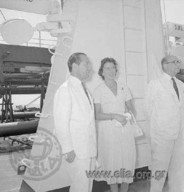 Visit of the royal couple of Paul  and Freideriki on the oiler 