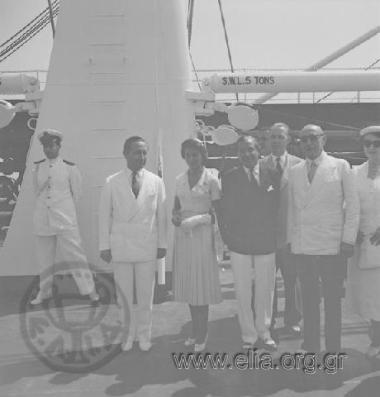 Visit of the royal couple of Paul  and Freideriki on the oiler 