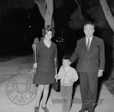 Family attending the Epitaph service at the church of Agios Dimitrios in Psychiko.