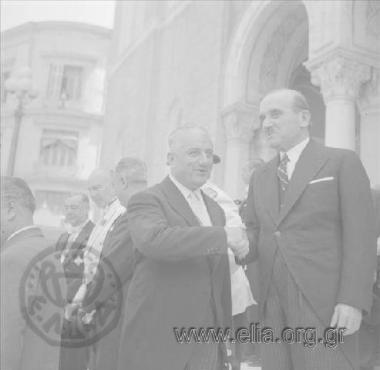 Celebration day of Saints Konstantinos and Eleni. Officials at the Cathedral waiting for the arrival of King Konstantinos.