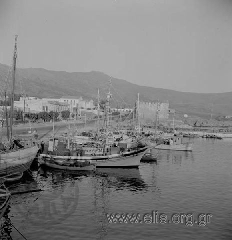 Part of harbour. Bourtzi in the background.