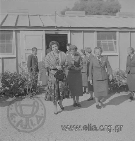 7th Congress of the Greek  Girl Guides Association: visit of Queen Frederiki and Princess Sophia, 15 November